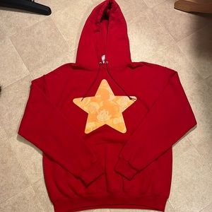 Steven Universe hoodie, red with yellow star, size large. Barely worn!